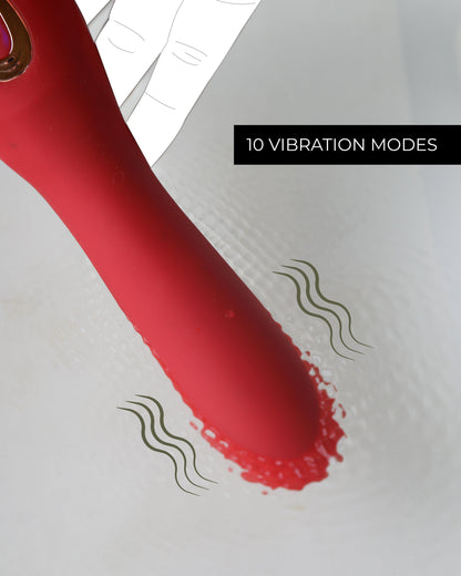 VELĀRE Sensify Vibrator - Red, 10 Intensity Modes, Compact Design for Adult Wellness and Relaxation