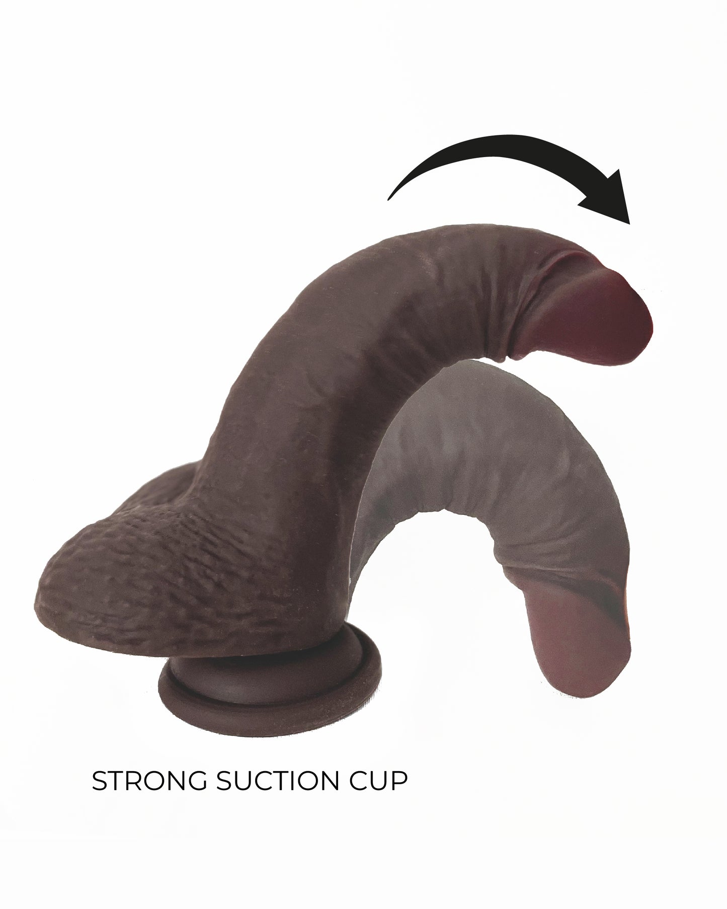 VELĀRE SensaFlex Suction Dildo- Chocolate, 8.6 Inches, Realistic Design with Secure Suction Base for Personal Wellness and Versatile Use