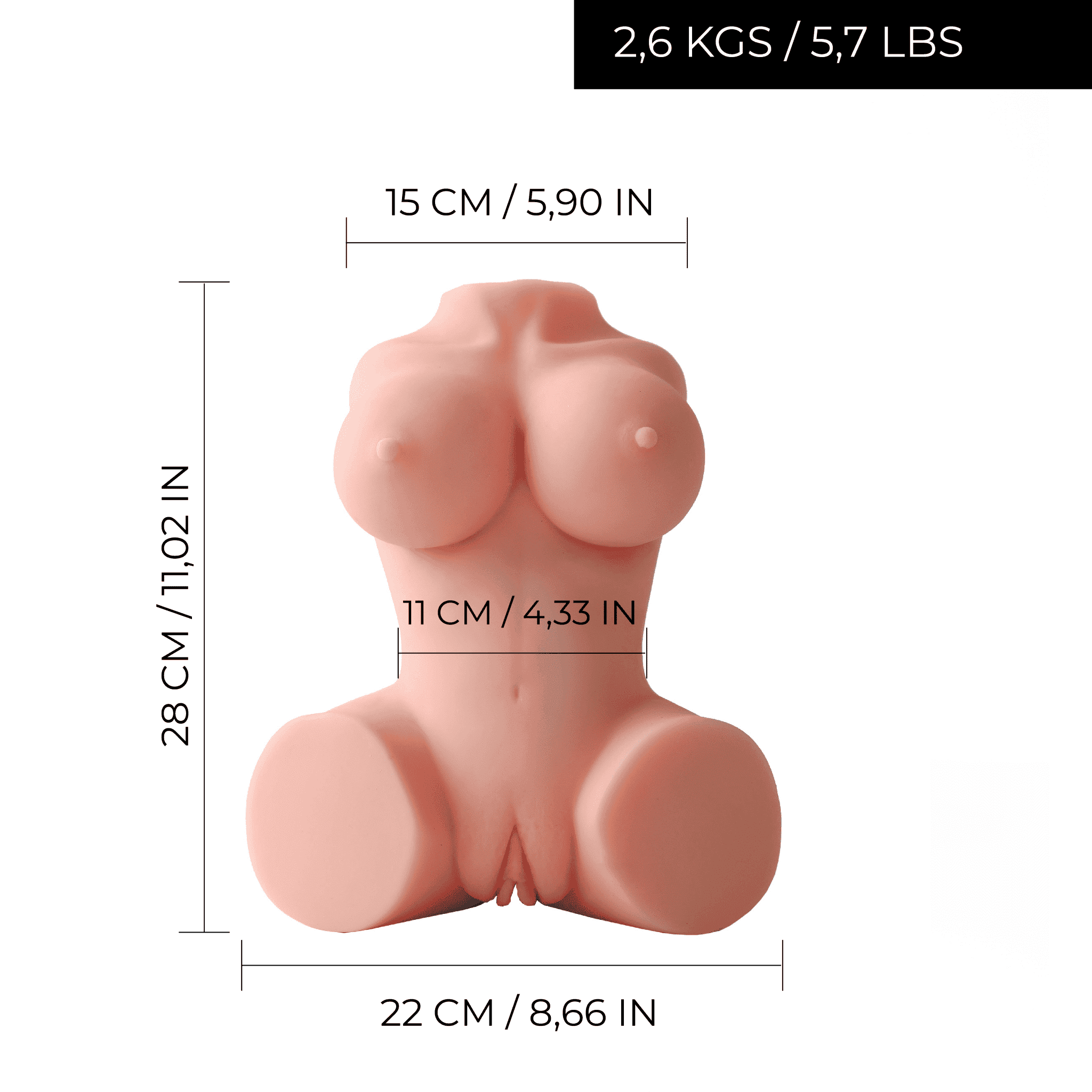 Cindy Realistic Porcelain Sex Doll - 5.7 lbs - VELĀRE