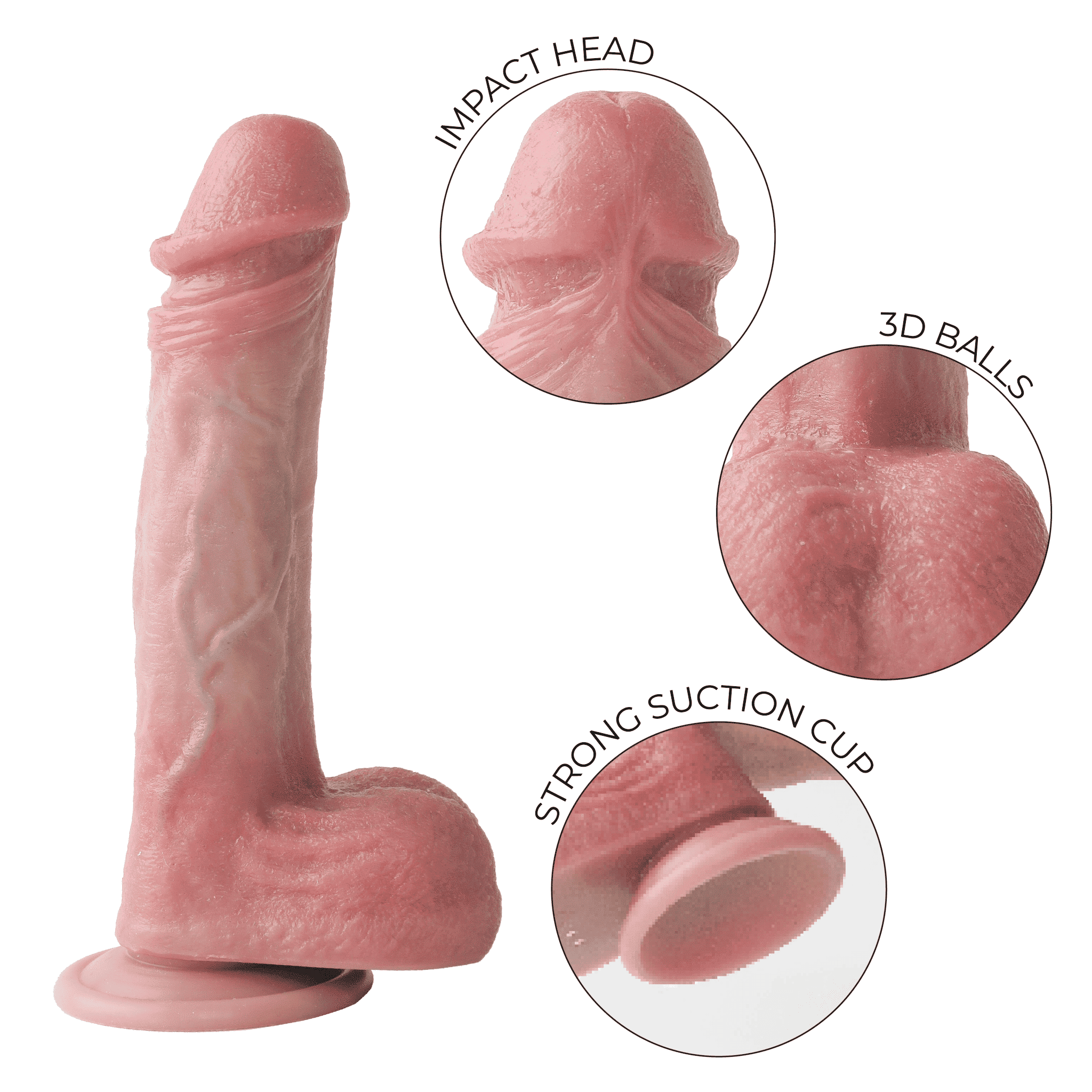 RealSense Realistic Thrusting Beige Dildo - VELĀRE