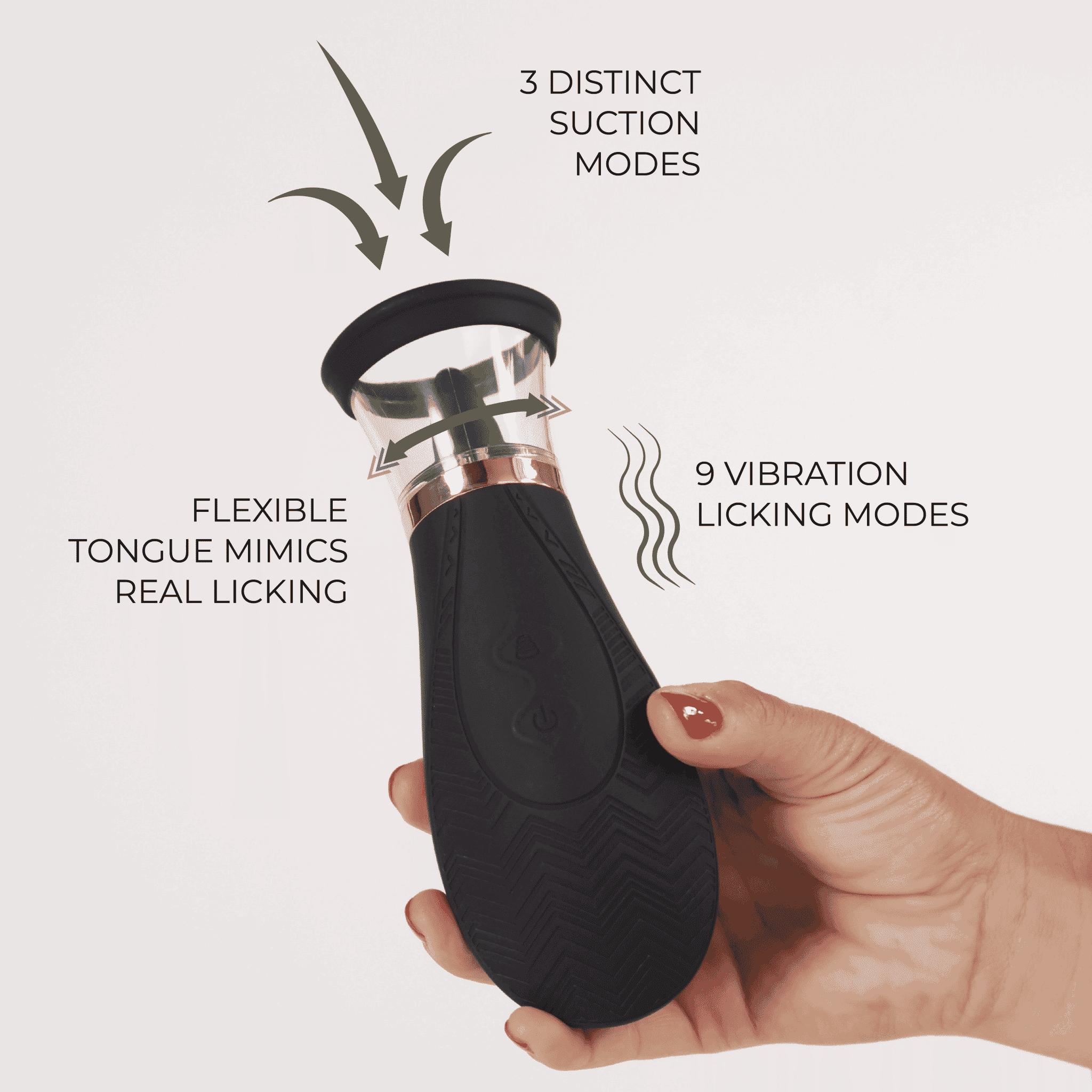 SensaPulse Black Suction Vibrator - VELĀRE